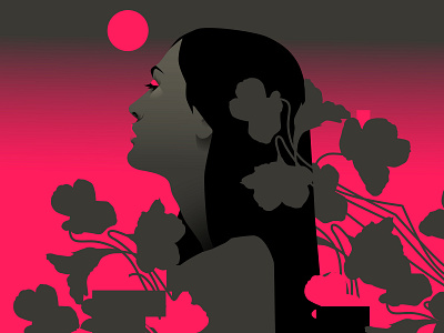 Pind dawn abstract composition design flat flat portrait flowers girl girl illustration gradient gradient illustration illustration laconic lines minimal minimalistic portrait poster shade of pink woman woman illustration woman portrait