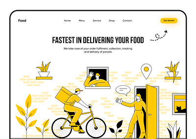 Food Delivery Landing Page app clean deliver delivery app eat fast food food food order homepage interface landing page lunch minimal order typography ui ux web website