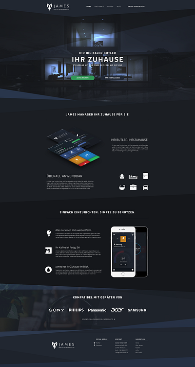 James Home Website Concept alexa butler concept home james management online smart home website
