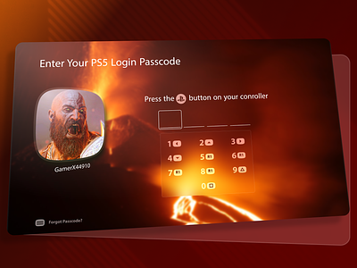 PS5 Login Screen gamer gaming god of war kratos login playstation ps5 ui ux