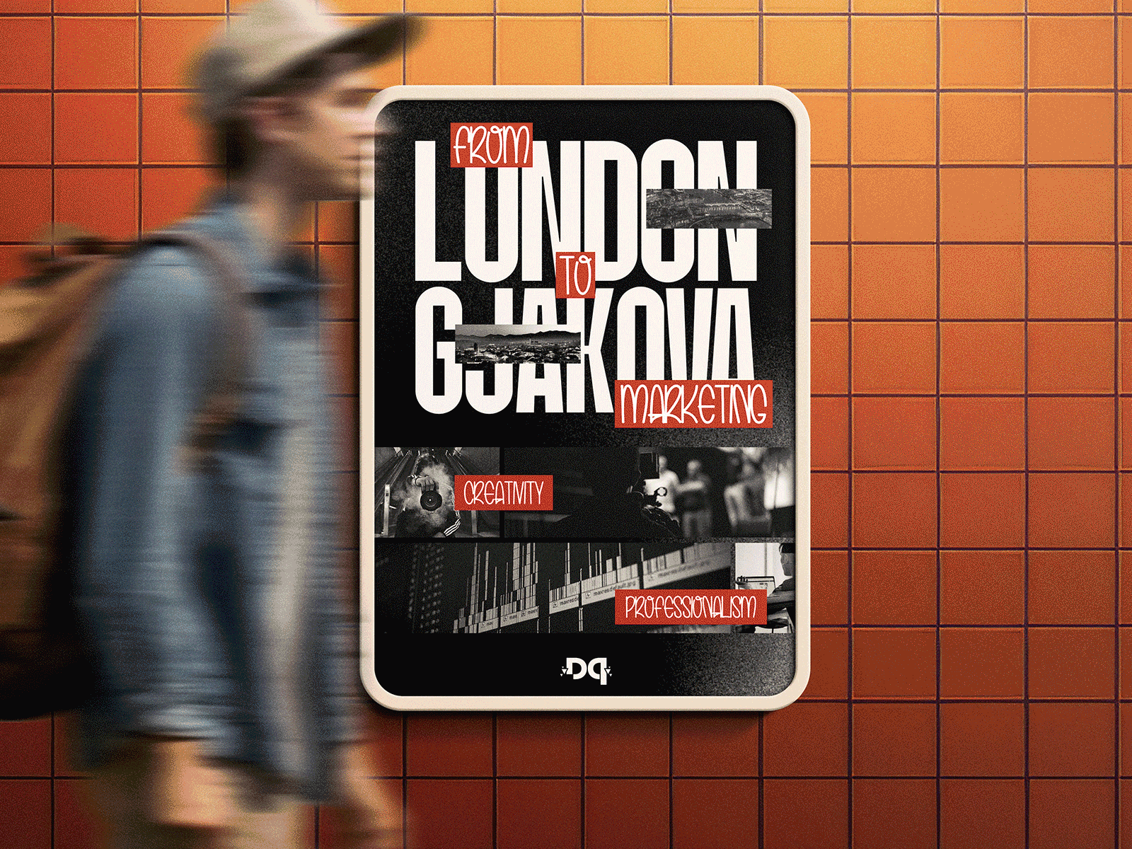 From London to Gjakova / Marketing Agency Poster a5 black branding creativity design gif graphic design london marketing poster poster a5 print professionalism red typography vector white
