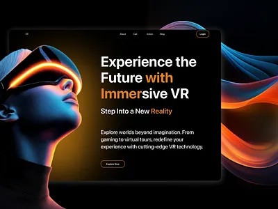VR Web Landing page attractive banner colour dark landing page landing page typography ui web landing page
