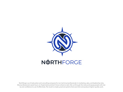NorthForge LOGO ai logo black blue compass n logo north