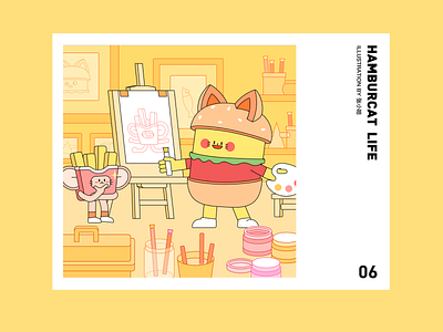 HAMBURCAT—Painting(2D) 3d c4d food illustration ip mascot 张小哈