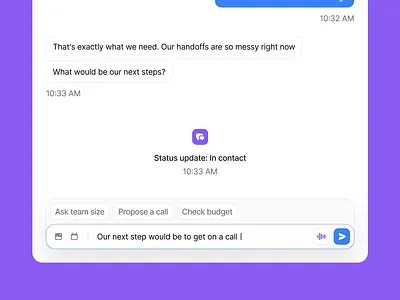 Inbox: Status Update app design ui ux