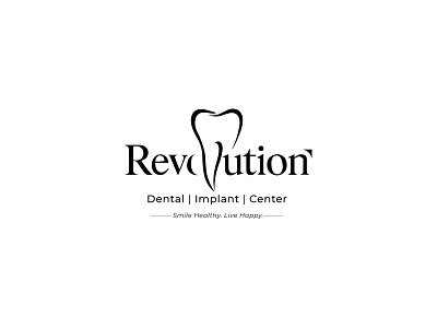 Revolution LOGO black center dantal healthy life logo smile