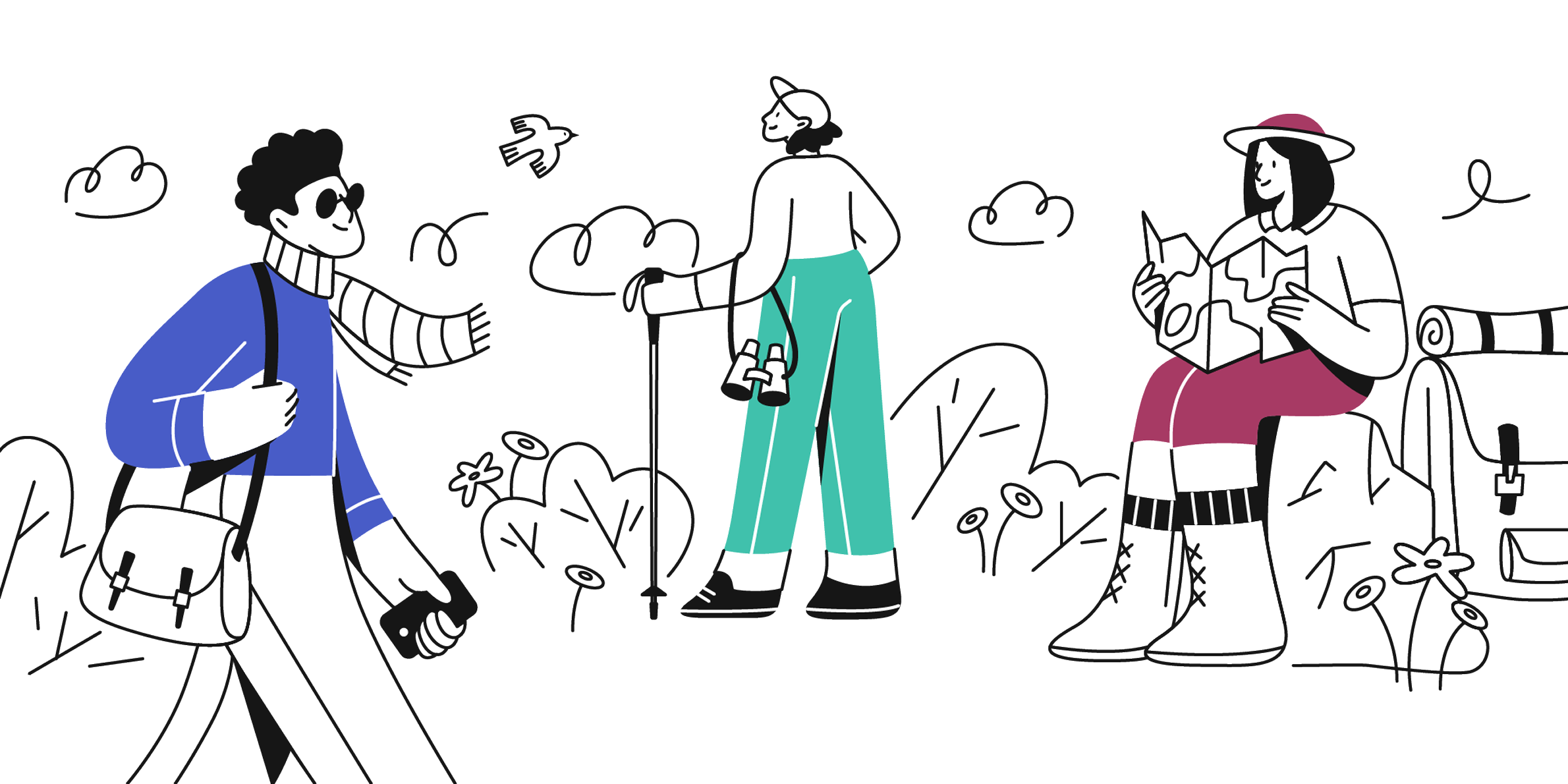 Daily Activities p.2 art character colorful design flat illustration illustrator life outdoor outline street walking