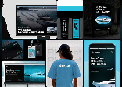 BlueCat — Luxury Yacht Branding animation app design branding branding concept card dashboard ecommerce graphic design icons illustration landing page logo design logo mark logo type mobile mobile app product design typography visual identity web design