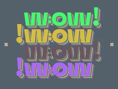 wow! 2d geometric graphic design illustration letters typographic