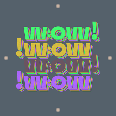 wow! 2d geometric graphic design illustration letters typographic