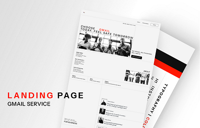 LANDING PAGE FOR MAIL SERVICE blackandwhite dailyui inspirationdesign landing mail ui ux webdesign