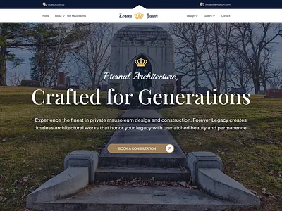 Private Mausoleum Builder Landing page business design homepage landing page landing page design mausoleum builder ui webpage websitedesign websiteuiux