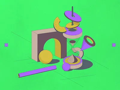 Hourglass 2d ball geometric graphic illustration minimal shapes tube