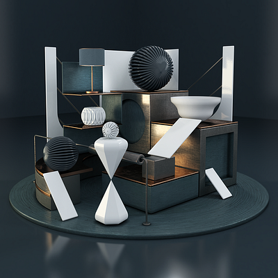 FV 3d c4d geometric illustration lamp render shapes vray
