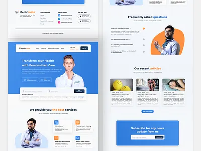 Medicmate | Medical Landing Page Website consult consultation doctor health health web healthcare healthy hospital landing page life life style medical medical app medicine medicine web patients service uiux web web design