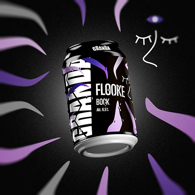 Flooke - Bock (Amber Lager) beer design branding craft beer granda graphic design italian brewery label design mockup