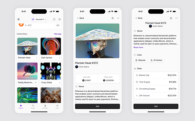 Crypto Collectibles blockchain collectibles design figma nft ui ux web3