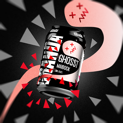 Ghosst - Maibock branding craft beer granda graphic design illustration italian brewery label design mockup