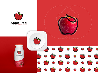 Apple Red Logo apple branding circle clean corporate branding design fruit golden ratio graphic design grid icon illustration line logo logodesign minimal modern simple vector