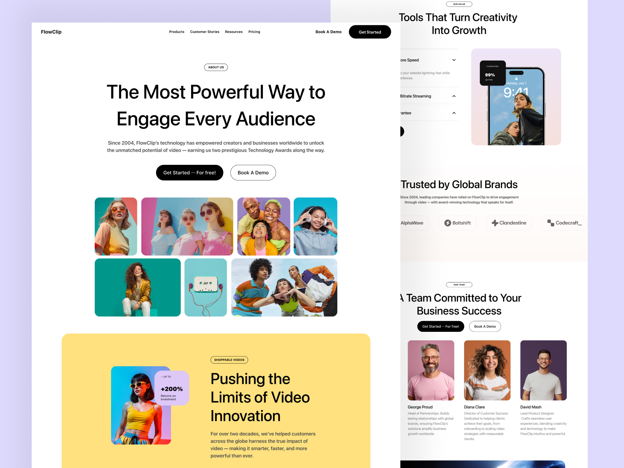 FlowClip Website UI Design design ui ui design uiux website design