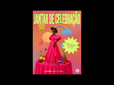 Save the date for Pinterest Brazil branding composition concept graphic design illustration