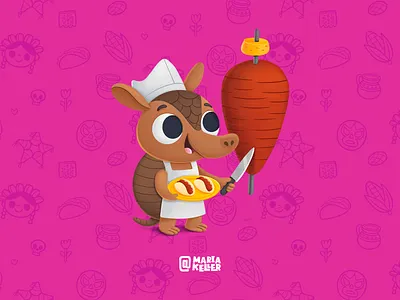 Taquero Armadillo brand identity branding character design cute cute character dribbble illustration kawaii mascot design messico mexico taquero メキシコ