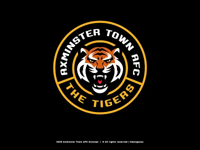 Axminster Town AFC (concept) axminster logo axminster tigers axminster tigers badge axminster tigers crest axminster town afc logo branding graphic design illustration logo mascot sports tiger badge tiger logo tiger logo badge tigers crest tigers illustration tigers mascot tigers sports logo