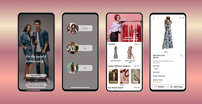 A fashion e-commerce app ui
