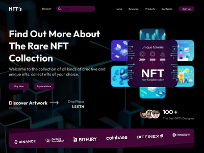 NFT website art artwork bitcoin blockchain crypto cryptocurrency design digital digitalart ethereum home page landing page meta nft nftart nftcollection nfts opensea ui website