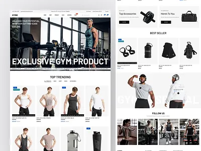 GYMBE – Fitness & Gym Gear E-Commerce Website e commerce exercise fitness gear gym health landing page online order product shop shopify sports store training ui web design website wellness workout