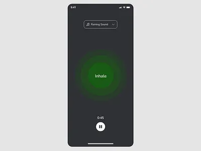 Breathing Exercise UI Animation breathing exercise interaction design meditation mindfulness mobile ui motion design relaxation ui animation wellness app