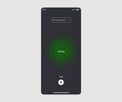 Breathing Exercise UI Animation breathing exercise interaction design meditation mindfulness mobile ui motion design relaxation ui animation wellness app