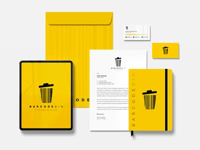 Barcode Bin – The Smart Trash Branding Design | UK - Nicole brand identity branding clean modern identity corporate identity logo design stationery design