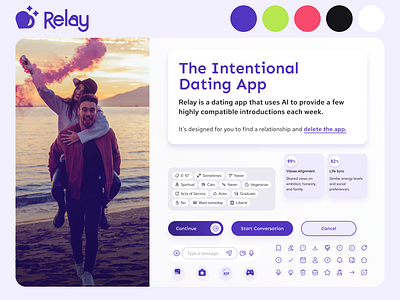 Style Tile and Brand Identity dating app design system style tile ui design ui kit
