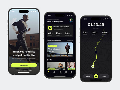 Runkie - Running Tracker App activity app clean design healthy lifestyle mobile mobile app run runners running simple sport tracker tracker app trainer ui uiux ux workout