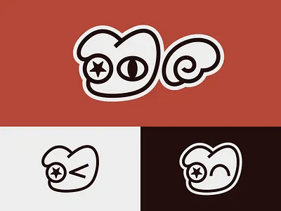 Loamie Logo emote eye head icon logo mascot sebm star vector wing