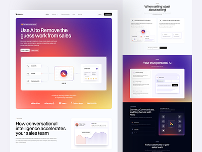 Nexo AI website design ai design landing page saas ui user interface ux web webdesign website