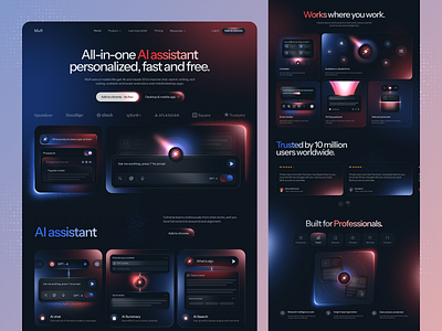 AI assistant Landing page design artificial intelligence design landing page machine learning ui user interface web webdesign website