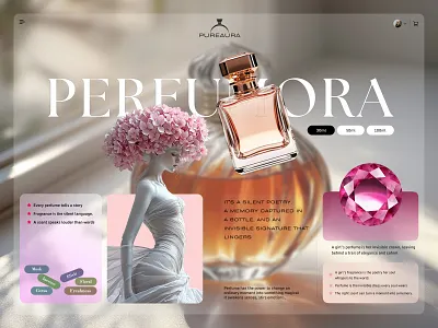 PUREAURA- Perfume Landing Page branding graphic design logo ui