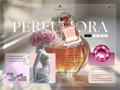 PUREAURA- Perfume Landing Page branding graphic design logo ui