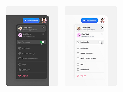 light or Dark ! animation logo menu menus nav navigation submenu ui uidesign uiux user interface design user profile ux website design