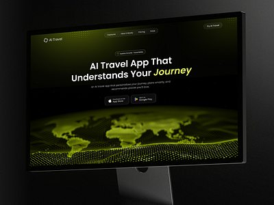 AI Travel Assistant App Landing Page ai travel assistant app app design app landing page landing page mobile mobile app mobile app landing page web web design webdesign website