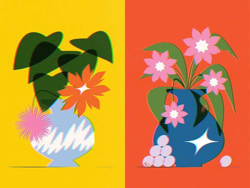 Flower compositions composition compositions design flower flowers graphic design illustration pattern patterns plant plants shape star stars texture textures vase vases vector