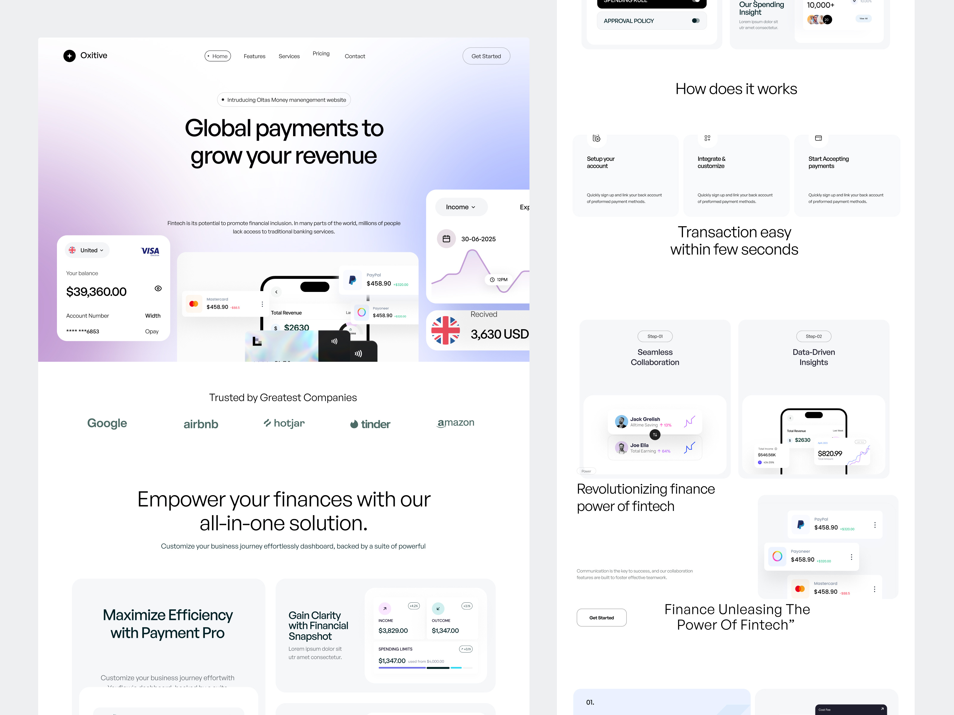 Example of Framer Landing Page Development