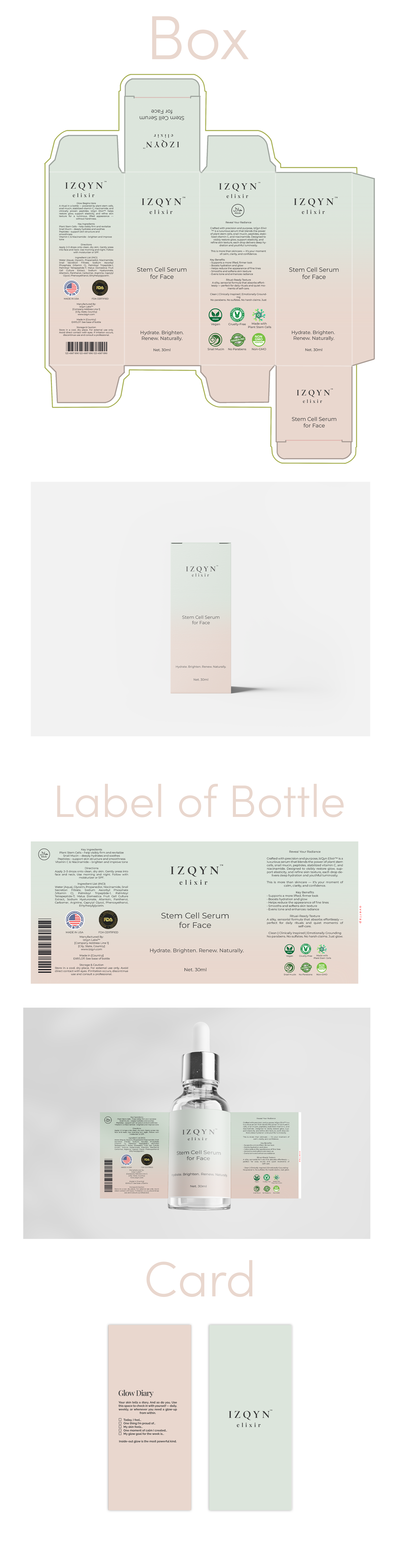 IZQYN Elixir – Packaging & Branding Design bottle design label design packaging design