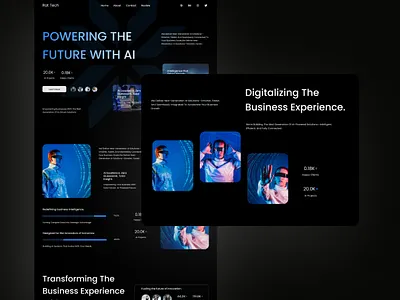 AI Consulting Dark Futuristic Landing Page about us ai ai landing page ai web design ai website artificial intelligence blog card dark dashboard ecommerce futuristic futuristic website gradient tech landing page tech website technology website