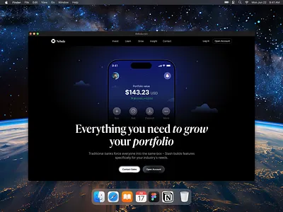 Nebulla - Crypto Wallet Landing page bitcoin blockchain branding clean crypto cryptocurrency design exchange swap homepage landing page modern neo banking platform trading portfolio product token ui ux web design web3 website