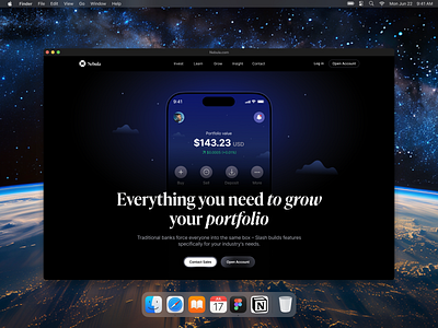 Nebulla - Crypto Wallet Landing page bitcoin blockchain branding clean crypto cryptocurrency design exchange swap homepage landing page modern neo banking platform trading portfolio product token ui ux web design web3 website