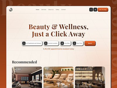 Salon & Spa Booking Web Design – Effortless Beauty Appointments beauty salon branding hair salon hair salon website illustration landing page massage product design reservation responsive design salon salon website design spa spa booking spa booking website spa website typography web design web development wellness