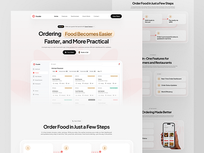 Foodie - Dashboard Landing Page agency landing page agency web design branding dashboard design dribble best shot food graphic design illustration red restaurant ui uiux